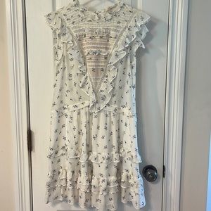 Rebecca Taylor floral print ruffle trim dress